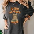 SHHH Happens Librarian Cat Books Library Women's Comfort Colors T-Shirt Pepper SHHH Happens Librarian Cat Books Library Women's Comfort Colors T-Shirt Pepper