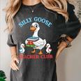 Silly Goose With Books Teacher Club School Educator Women's Comfort Colors T-Shirt Pepper Silly Goose With Books Teacher Club School Educator Women's Comfort Colors T-Shirt Pepper