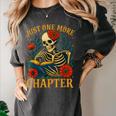 Skeleton Read Book Just One More Chapter Floral Book Lover Women's Comfort Colors T-Shirt Pepper