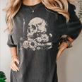 Skull Books Flowers Goth Reader Grunge Dark Alt Aesthetic Women's Comfort Colors T-Shirt Pepper Skull Books Flowers Goth Reader Grunge Dark Alt Aesthetic Women's Comfort Colors T-Shirt Pepper