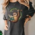 Sloth Reading a Book Lazy Sloth Bookworm Women's Comfort Colors T-Shirt Pepper Sloth Reading a Book Lazy Sloth Bookworm Women's Comfort Colors T-Shirt Pepper