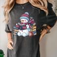 Snowman Reading Book Lovers Christmas Bookworm Librarian Women's Comfort Colors T-Shirt Pepper Snowman Reading Book Lovers Christmas Bookworm Librarian Women's Comfort Colors T-Shirt Pepper