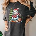 Snowman Reading Book Lovers Christmas Librarian Bookworm Women's Comfort Colors T-Shirt Pepper Snowman Reading Book Lovers Christmas Librarian Bookworm Women's Comfort Colors T-Shirt Pepper
