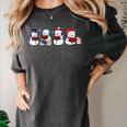 Snowman Reading Books Teacher Librarian Bookworm Christmas Women's Comfort Colors T-Shirt Pepper