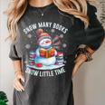 Snowman Reading Snow Many Books Snow Little Time Winter Women's Comfort Colors T-Shirt Pepper Snowman Reading Snow Many Books Snow Little Time Winter Women's Comfort Colors T-Shirt Pepper
