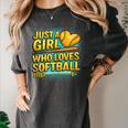 Softball Just A Girl Comic Book Style Graphic For Teens Women's Comfort Colors T-Shirt Pepper Softball Just A Girl Comic Book Style Graphic For Teens Women's Comfort Colors T-Shirt Pepper