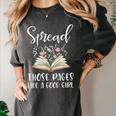 Spread Those Pages Like A Good Girl Bookworm Book Lover Women's Comfort Colors T-Shirt Pepper Spread Those Pages Like A Good Girl Bookworm Book Lover Women's Comfort Colors T-Shirt Pepper