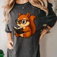 Squirrel Reading Book Lover Women's Comfort Colors T-Shirt Pepper