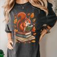 Squirrel Reading Book Lovers Fall Leaves Library Books Women's Comfort Colors T-Shirt Pepper Squirrel Reading Book Lovers Fall Leaves Library Books Women's Comfort Colors T-Shirt Pepper