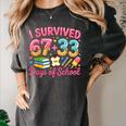 Survived 67 Days Of School Ice Cream Drip Apple Pencil Book Women's Comfort Colors T-Shirt Pepper Survived 67 Days Of School Ice Cream Drip Apple Pencil Book Women's Comfort Colors T-Shirt Pepper