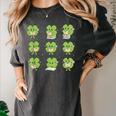 Teacher Reading Shamrock St Patrick’s Day Book Lover Kids Women's Comfort Colors T-Shirt Pepper