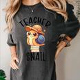 Teacher Snail With Glasses On Books Cute Pre-K Kindergarten Women's Comfort Colors T-Shirt Pepper Teacher Snail With Glasses On Books Cute Pre-K Kindergarten Women's Comfort Colors T-Shirt Pepper