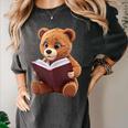 Teddy Bear Reading a Book Women's Comfort Colors T-Shirt Pepper