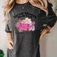 Tired Moms Book Club Running On Coffee Chaos And Chapter Cat Women's Comfort Colors T-Shirt Pepper