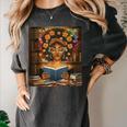 History Month Black Afro Girl Women Book Lovers Flower Women's Comfort Colors T-Shirt Pepper