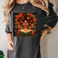 History Month Black Afro Girl Women Book Lovers Women's Comfort Colors T-Shirt Pepper