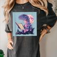 Trex Reading Book Dinosaur Women's Comfort Colors T-Shirt Pepper Trex Reading Book Dinosaur Women's Comfort Colors T-Shirt Pepper