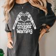You Had Me At Trigger Warning Skeleton Book Reading Lover Women's Comfort Colors T-Shirt Pepper