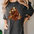 Turkey Reading Books Fall Season Thanksgiving Teacher Book Women's Comfort Colors T-Shirt Pepper Turkey Reading Books Fall Season Thanksgiving Teacher Book Women's Comfort Colors T-Shirt Pepper