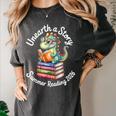 Unearth a Story Summer Reading 2026 Book Lover Dino Fun Women's Comfort Colors T-Shirt Pepper