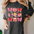 Valentine Cupid Coquette Pink Bow Apple Books Teacher Women's Comfort Colors T-Shirt Pepper Valentine Cupid Coquette Pink Bow Apple Books Teacher Women's Comfort Colors T-Shirt Pepper