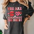 Valentine Day Book You Are Too Sweet Librarian Teacher Kids Women's Comfort Colors T-Shirt Pepper