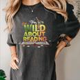 Wild About Reading Books Lovers Novelty Bookworm Library Day Women's Comfort Colors T-Shirt Pepper