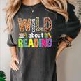 Wild About Reading Library Day Reading Books & Bookworm Women's Comfort Colors T-Shirt Pepper
