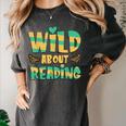 WILD ABOUT READING I Love Books Bookworm Library Day Women's Comfort Colors T-Shirt Pepper