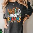 Wild About Reading Zoo Animals Books Reader Lover Women's Comfort Colors T-Shirt Pepper
