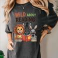 Wild About Reading Zoo Animals For Bookworm Book Reader Women's Comfort Colors T-Shirt Pepper Wild About Reading Zoo Animals For Bookworm Book Reader Women's Comfort Colors T-Shirt Pepper