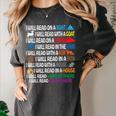 I Will Read Books On A Boat & Everywhere Reading Kids Book Women's Comfort Colors T-Shirt Pepper