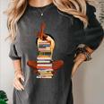 Woman And Books Stack Afro Girl Book Lover Premium Tri-Blend Women's Comfort Colors T-Shirt Pepper Woman And Books Stack Afro Girl Book Lover Premium Tri-Blend Women's Comfort Colors T-Shirt Pepper