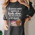 Woman Cannot Survive On Books Alone She Also Needs Yarn Women's Comfort Colors T-Shirt Pepper Woman Cannot Survive On Books Alone She Also Needs Yarn Women's Comfort Colors T-Shirt Pepper