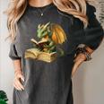 Women's Dragon Bookworm Reading Book Graphic Women's Comfort Colors T-Shirt Pepper Women's Dragon Bookworm Reading Book Graphic Women's Comfort Colors T-Shirt Pepper