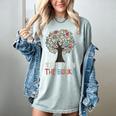 100 Days In The Books Tree Reading Teacher Student 100th Day Women's Comfort Colors T-Shirt Denim