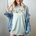 100 Days Of School Cute Goose Coffee Books Teacher Life Women's Comfort Colors T-Shirt Denim