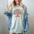100th Day Of School Books Tree Reading Women's Comfort Colors T-Shirt Denim