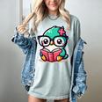 Adorable Book Lover Humming Bird With Reading Glasses Cute Women's Comfort Colors T-Shirt Denim Adorable Book Lover Humming Bird With Reading Glasses Cute Women's Comfort Colors T-Shirt Denim