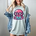 Adorable Book Lover Octopus With Reading Glasses Cute Women's Comfort Colors T-Shirt Denim