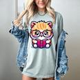 Adorable Book Lover Persian Cat With Reading Glasses Cute Women's Comfort Colors T-Shirt Denim Adorable Book Lover Persian Cat With Reading Glasses Cute Women's Comfort Colors T-Shirt Denim