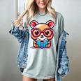 Adorable Book Lover Quokka With Reading Glasses Cute Women's Comfort Colors T-Shirt Denim