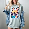 Adorable Book Lover Rabbit With Reading Glasses Cute Premium Women's Comfort Colors T-Shirt Denim