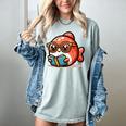 Adorable Book Lover Salmon With Reading Glasses Cute Women's Comfort Colors T-Shirt Denim