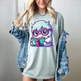 Adorable Book Lover Yeti With Reading Glasses Cute Women's Comfort Colors T-Shirt Denim Adorable Book Lover Yeti With Reading Glasses Cute Women's Comfort Colors T-Shirt Denim