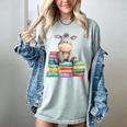 Adorable Donkey With Heart Sitting On Colorful Book Stack Women's Comfort Colors T-Shirt Denim