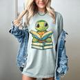 Adorable Turtle Reading Books Women's Comfort Colors T-Shirt Denim