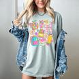 Apple Disco Pencil Books Bow Teacher Student Back To School Women's Comfort Colors T-Shirt Denim