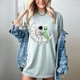 Astronaut Reading Book To Alien Moon Space Book Lover Men Women's Comfort Colors T-Shirt Denim
