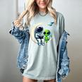 Astronaut Reading Book To Alien Shirt Moon Space Lover Kids Women's Comfort Colors T-Shirt Denim